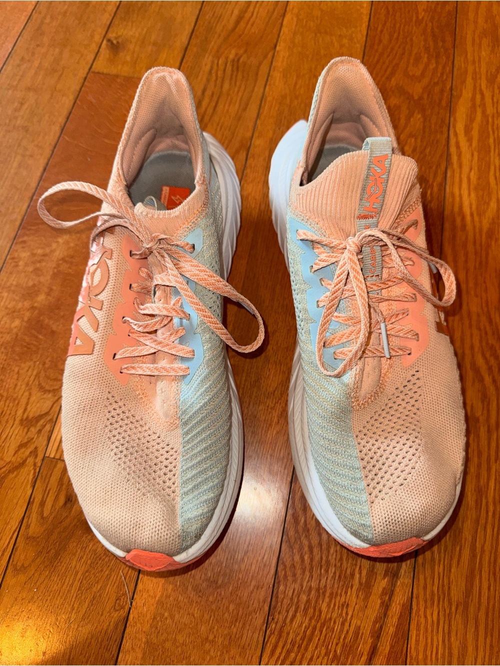 HOKA Carbon X3 Peach/Coral Running Shoes – Women’s 9.5